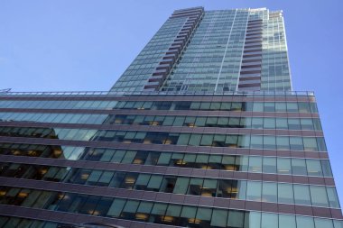 17 Mart 2019 'da Montreal, Quebec, Kanada' da La Tour IBM-Maraton Kuleleri olarak da bilinen dev gökdelenler, 1250 Rene-Levesque