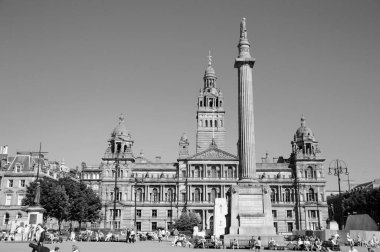 Glasgow İskoçya Uk-Mayıs 27: George Square, Glasgow, Uk 27 Mayıs 2012. George Meydanı, İskoçya 'nın Glasgow şehrinin başlıca şehir meydanıdır. Adını Kral 2. George 'dan almıştır..