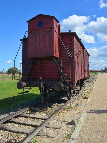 Auschwitz Birkenau Poland Auschwitz Concentration Train Wagon Network German Nazi — Stock Photo, Image