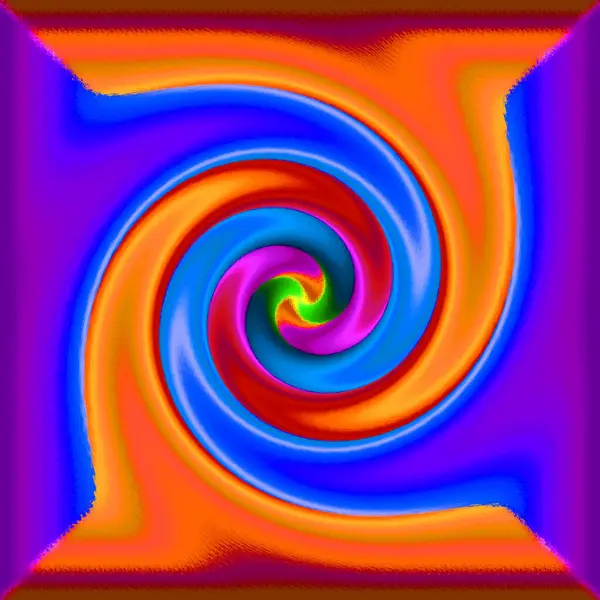 Púrpura Espiral Azul Naranja Psicodélica Fractal Fondo Del Patrón Fractal — Foto de Stock