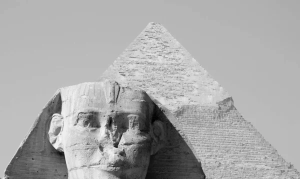 Cairo Egypt Gran Esfinge Estatua Giza Espinazo Reclinable Una Criatura —  Fotos de Stock
