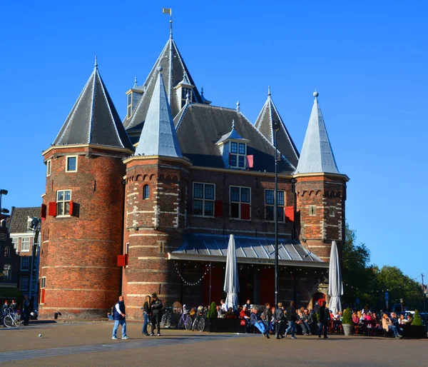 Amsterdam Netherlands October 2015 Waag 암스테르담의 워마크 스퀘어에 건물이다 문이었으며 — 스톡 사진