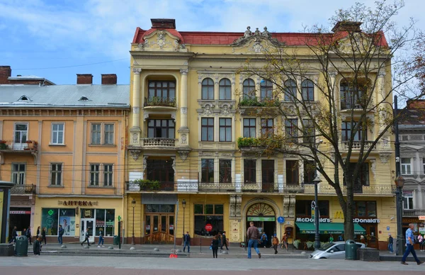 Lviv Ukraine Building Art Nouveau Міжнародний Стиль Мистецтва Архітектури Прикладного — стокове фото