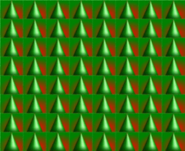 Groen Rood Glanzend Glas Kerstbomen — Stockfoto