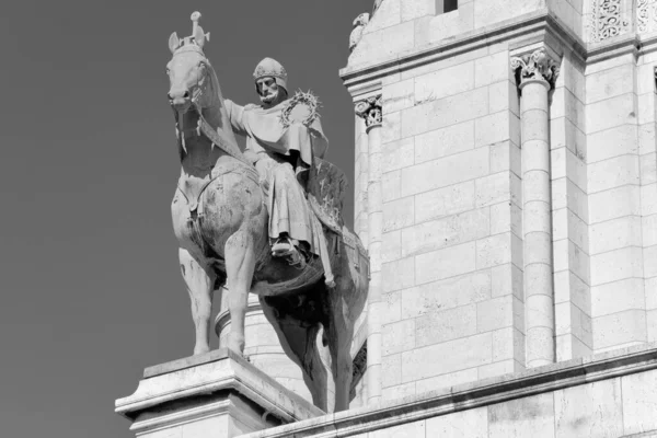 Paris Oct Equestrian Statue Saint Louis Basilica Sacre Coeur Oct — 스톡 사진