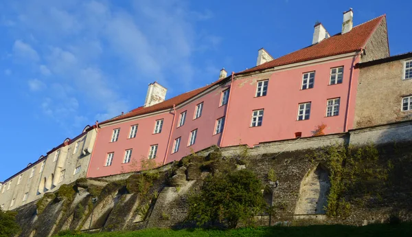 Tallinn Estonia Altes Haus Und Wehrturm Der Altstadtstraße Die Altstadt — Stockfoto