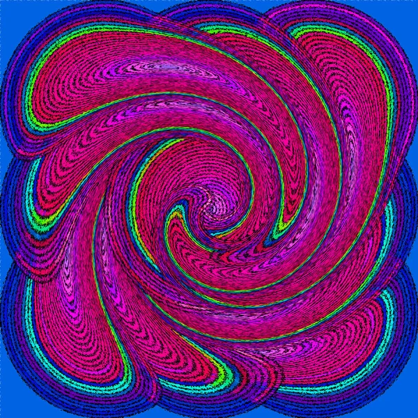 Fioletowy Niebieski Bez Szwu Psychodeliczny Spiralny Wzór Fraktalny Tło — Zdjęcie stockowe