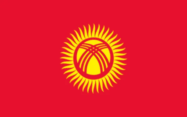 Bandeira Quirguistão Cores Oficiais Proporções Imagem Vetorial — Fotografia de Stock