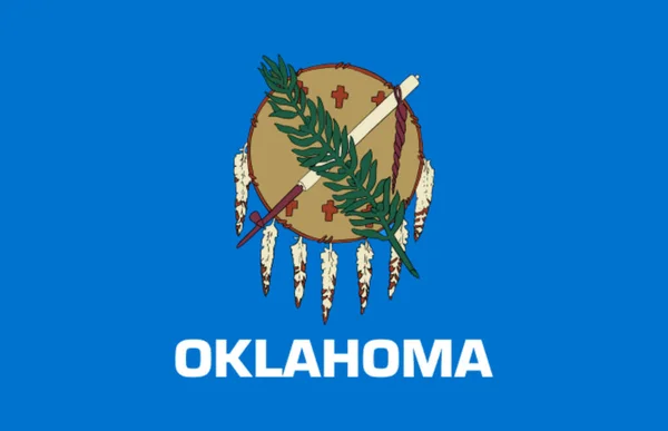 Bandera Oficial Oklahoman Símbolo Elemento Patriótico Americano Banner Fondo Los —  Fotos de Stock