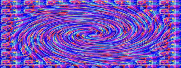 Niebieski Psychodeliczny Spiralny Wzór Fraktalny Tło — Zdjęcie stockowe