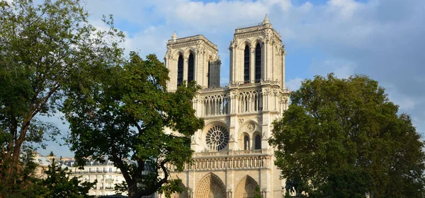 Parigi Francia Ottobre 2018 Cattedrale Notre Dame Giorno Autunno Piovoso — Foto Stock