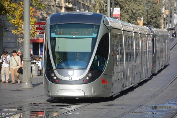 Jerusalén Israel Ferrocarril Ligero Jerusalén Sistema Ferroviario Ligero Jerusalén Actualmente — Foto de Stock