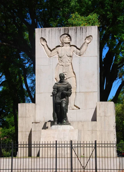 Buenos Aires Argentine Monument Conquistador Espagnol Pedro Mendoza Dans Parc — Photo