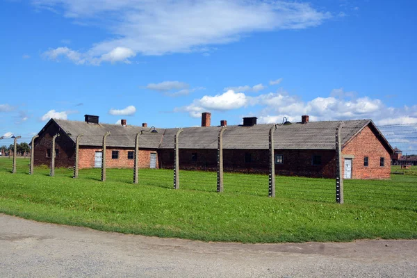 Auschwitz Birkenau Poland Auschwitz Concentration Camp Barracks Network German Nazi —  Fotos de Stock