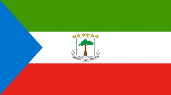 Official Large Flat Flag Equatorial Guinea Horizontal — Stock Photo, Image