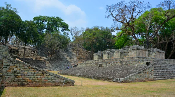 Copan Honduras Cancha Baile Copan Sitio Arqueológico Civilización Maya Ubicado — Foto de Stock