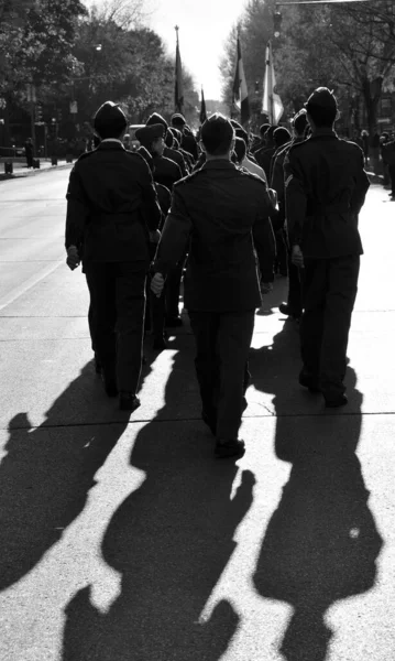 Montreal Canada 2011 Soldati Canadesi Uniforme Giornata Della Memoria Giornata — Foto Stock