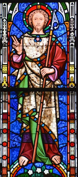 2017 스테인드글라스 그리스도 Montreal Canada 2017 Stained Glass Window Christ — 스톡 사진