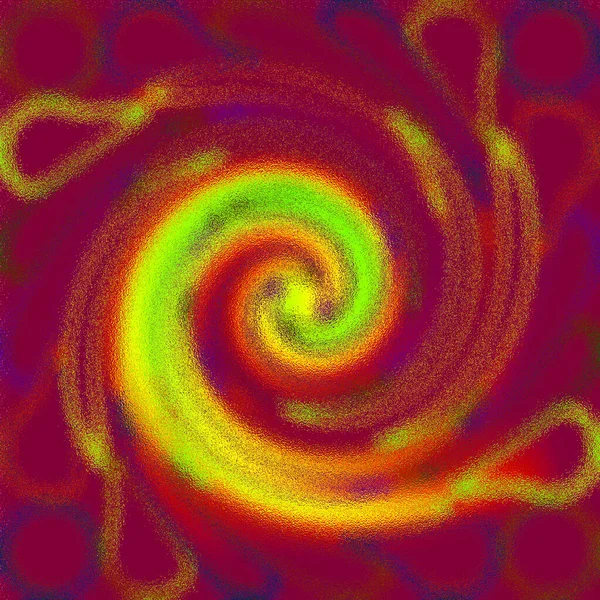 Kahverengi Kırmızı Yeşil Psikedelik Spiral Fraktal Model Arka Plan — Stok fotoğraf