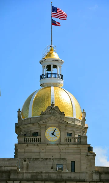 Savannah South Carolina June 2016 City Hall Gold Dome Savannah — Stock Photo, Image