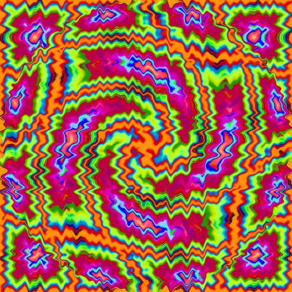 Green Red Seamless Colorful Psychedelic Spiral Fractal Pattern Background — 스톡 사진