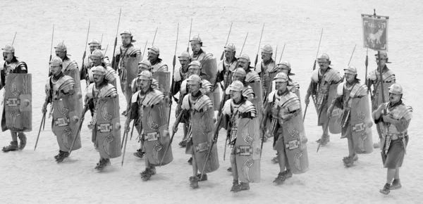 Jerash Novembre Gli Uomini Giordani Vestono Soldati Romani Durante Una — Foto Stock