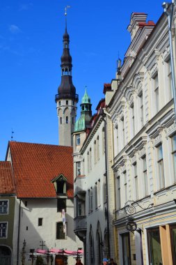 TALLINN ESTONIA 09 26 2015: Tallinn Town Hall is a building in the Tallinn Old Town, Estonia, next to the Town Hall Square. It is the oldest town hall in the whole of the Baltic region and Scandinavia