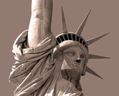 NEW YORK ABD 27 Ekim 2013: New York, New York 'ta Özgürlük Heykeli, 27 Ekim 2013. Özgürlük Anıtı, 1886 'da Fransa halkından Birleşik Devletler' e bir hediyeydi..