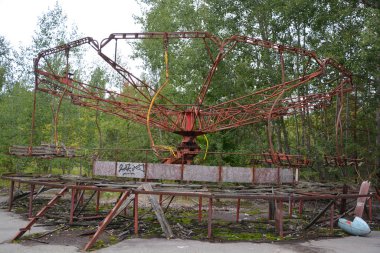 PRIPVAT CHERNOBYL UKRAINE 09 03: 17: Hayalet Şehir Pripyat 'ta atlıkarınca kazası Çernobil' in dışlanma bölgesi tarihteki en feci nükleer santral kazasının enerjisine hakim,