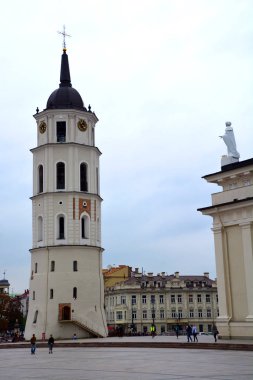 VILNIUS LITHUANIA 09: 13: 13 Vilnius Katedrali Litvanya 'nın ana Katolik Katedrali. Azizler Stanislaus ve Ladislaus 'a ithaf edilmiştir.,