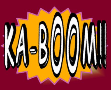 Çizgi roman bulutunda KA-BOOM illüstrasyonu