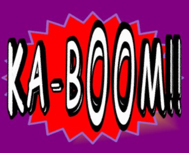 Çizgi roman bulutunda KA-BOOM illüstrasyonu