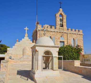 BeTHLEHEM ISRAEL 27 10 16: Milk Grotto Şapeli aynı zamanda Milk Grotto veya Grotto of Our Lady olarak da bilinir, Filistin Bölgesi 'nin Batı Şeria' sında Beytüllahim 'de bir Katolik şapelidir.