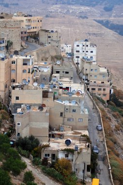 RURAL JORDAN 29 NOV 2008: Mahzen, Montreal Haçlı Kalesi veya Mons Regalis, Shoubak veya Shawbak, kale, tepe kale, Şoubak, 1115 yılında Kudüs, İdumea, Şaban, Ürdün, Asya
