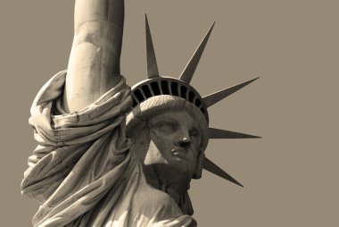 NEW YORK ABD 27 Ekim 2013: New York, New York 'ta Özgürlük Heykeli, 27 Ekim 2013. Özgürlük Anıtı, 1886 'da Fransa halkından Birleşik Devletler' e bir hediyeydi..