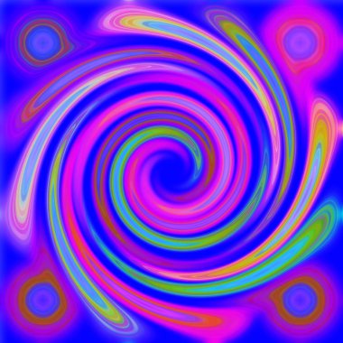 Mavi, pembe, pürüzsüz, psikedelik spiral fraktal arka plan.