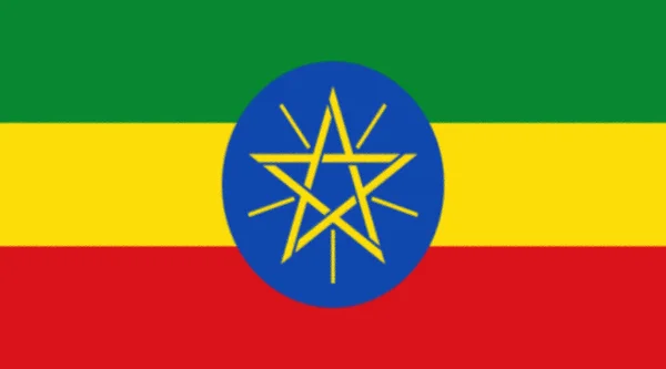 エチオピアの公式ベクトル旗 — ストック写真