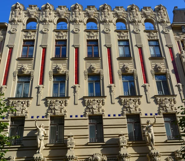 Riga Latvia September 2015 Edifícios Art Nouveau Mais Terço Todos — Fotografia de Stock