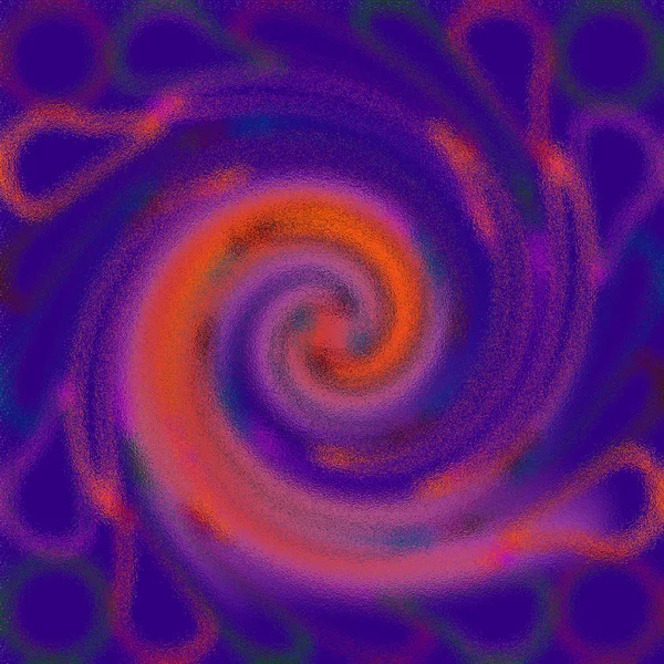 Anaranjado Color Púrpura Azul Psicodélico Espiral Fractal Fondo Patrón — Foto de Stock