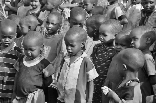 Amboseli Kenya Oct Jovens Crianças Africanas Não Identificadas Tribo Masai — Fotografia de Stock
