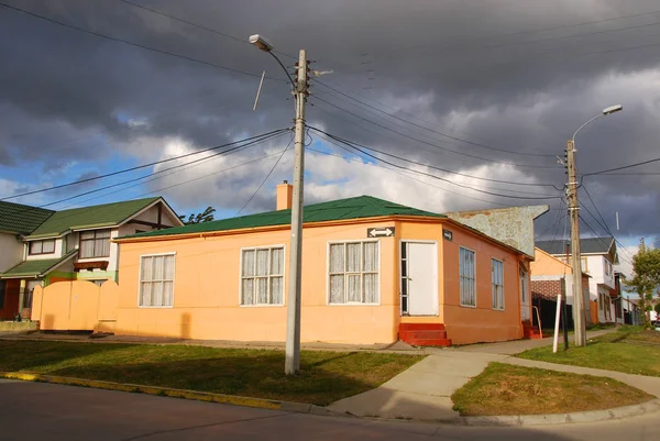 Piertos Natales Patagonia Chili Типові Патагонські Будинки Пуерто Наталсі Місто — стокове фото