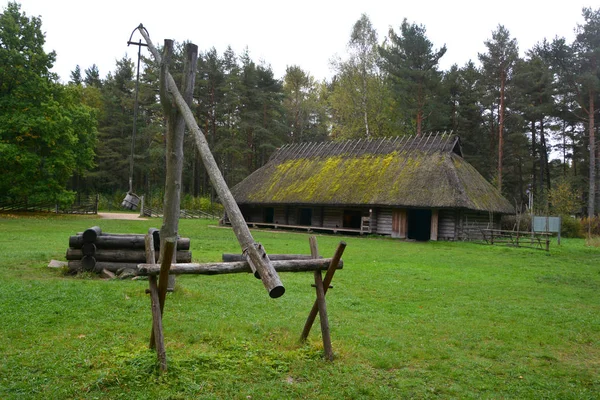 Puhalepa Parish Hiiumaa Estonia 2015 Old Cottage Cum Threshing Barnon — Fotografia de Stock