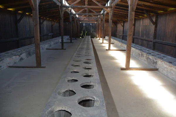 Auschwitz Birkenau Poland Auschwitz Koncentrationsläger Toalettkasern Var Ett Nätverk Tyska — Stockfoto