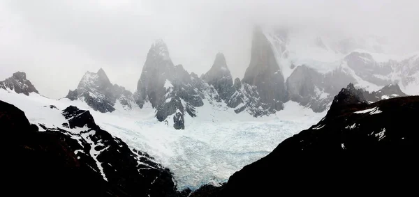 Krajobraz Góry Monte Fitz Roy Parku Narodowym Los Glaciares Patagonia — Zdjęcie stockowe