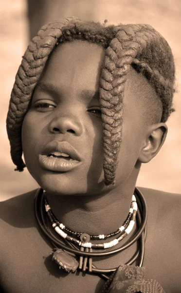 Khorixas Namibia Octubre 2014 Niño Identificado Tribu Himba Los Himba —  Fotos de Stock