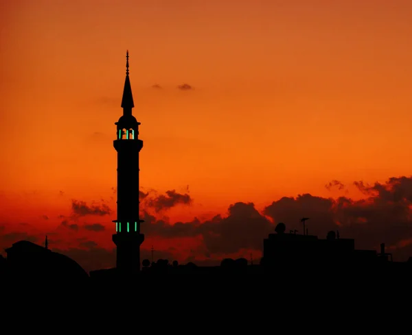 Silhouette Einer Moschee Amman Jordanien — Stockfoto