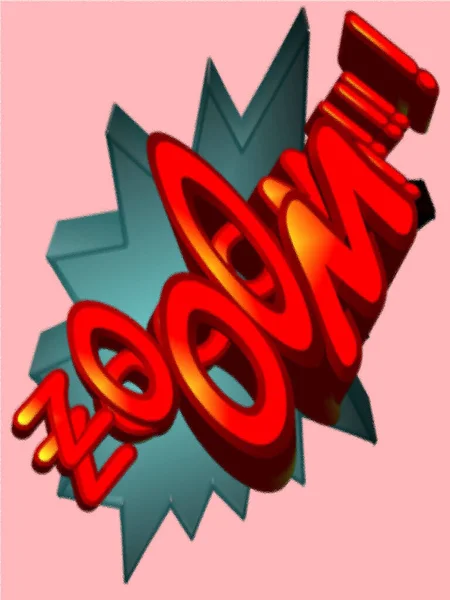 Glossy Cartoon Zooom Explosion Comic Wolke — Stockfoto