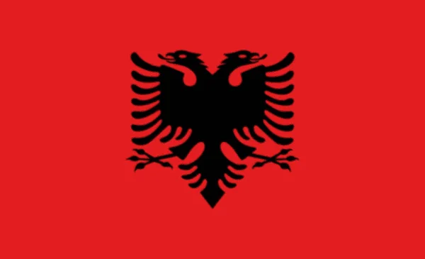 Flaga Albanii Wektor Dokładne Wymiary Proporcje Elementów Kolory — Zdjęcie stockowe