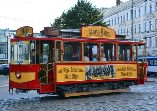 Riga Latvia 2015 Cada Viernes Sábado Domingo Días Fiesta Tranvía — Foto de Stock