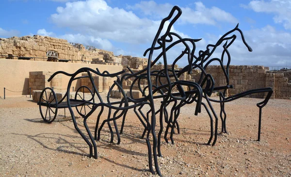 Caesarea Israel Skulptur Eines Autorennstalls Hippo Stadion Des Caesarea Nationalparks — Stockfoto